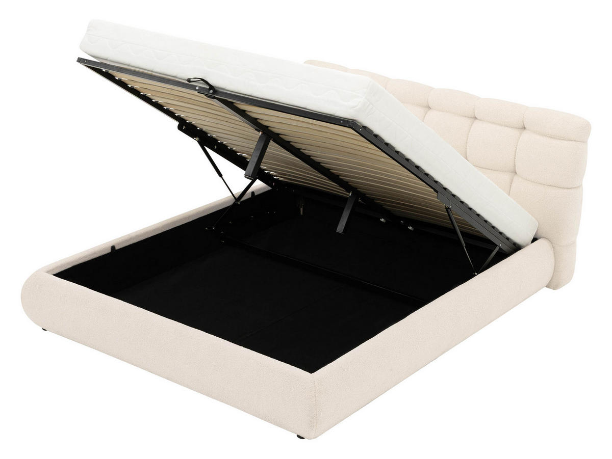 POLSTERBETT Zinot 160 8801 - Beige/Schwarz, Holzwerkstoff/Textil (160/200cm) - MIRJAN24
