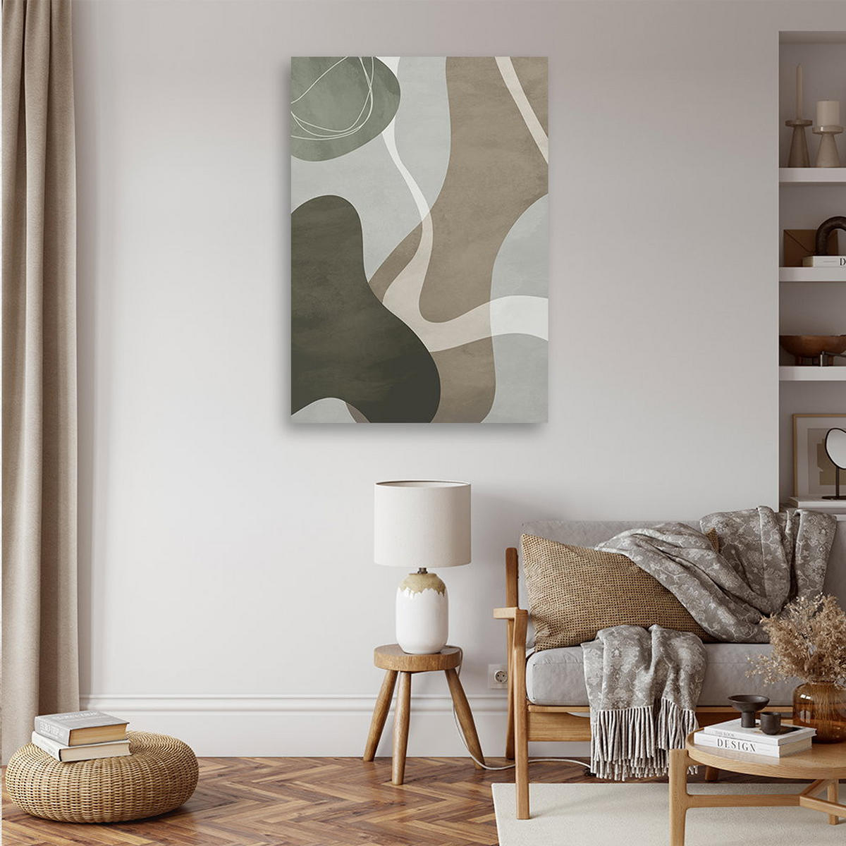 KUNSTDRUCK Grau 40/60 cm - Grau, Textil (40/60cm) - KUNSTLOFT