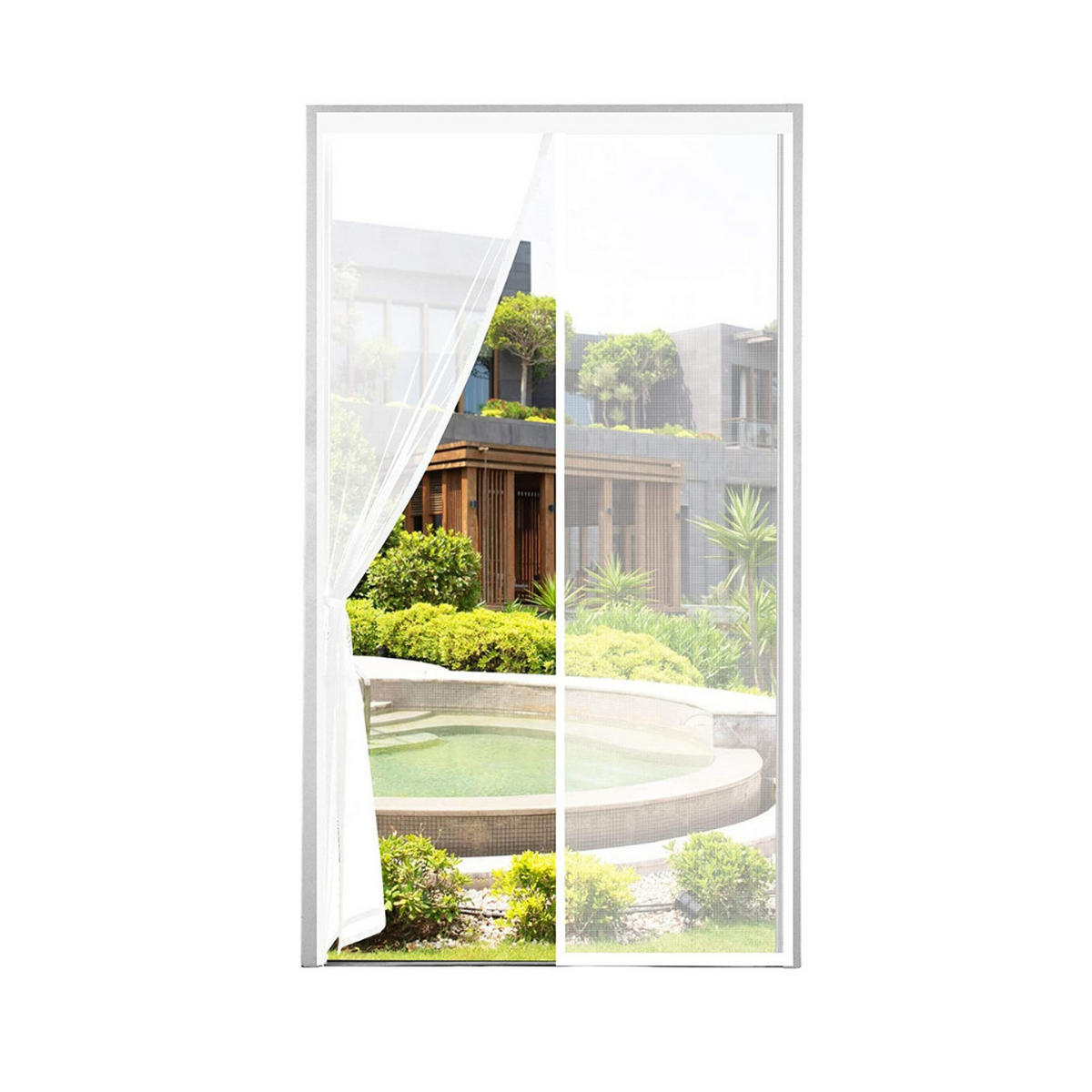 INSEKTENSCHUTZ, Magnetisch, Für Türen, 95x220cm, Fliegengitter, Mückenschutz, Türvorhang, Balkon, Fenster, Sommer, Insektenabwehr, Schutz, Tür, Netz - Weiß, Kunststoff (95/220/220cm) - Resch