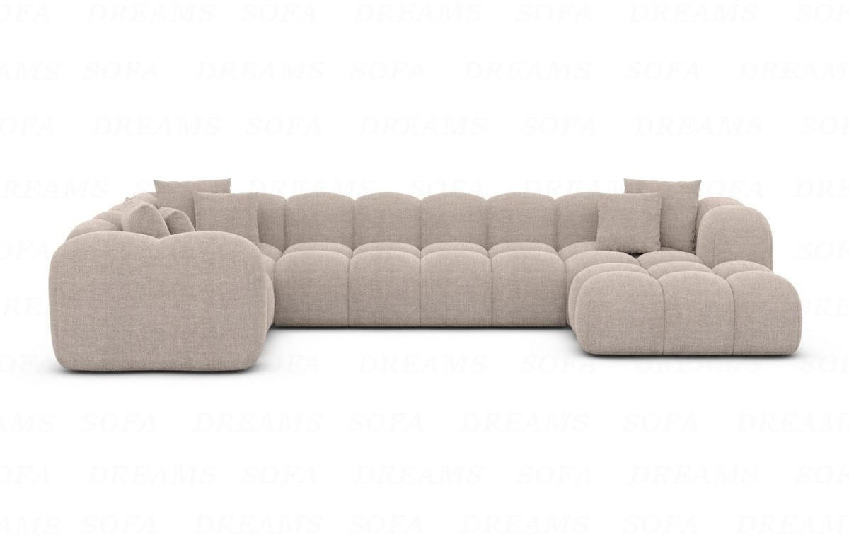 WOHNLANDSCHAFT Cloud Beige Strukturstoff - Beige, Kunststoff (314/72/184cm)