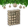 138XWEIHNACHTSKUGELN - Beige, Kunststoff (6/7/6cm) - Relaxdays