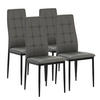 STUHL 4er-Set Chelsea Grau - Grau, Leder/Metall (51/97/42cm) - VS Venta-stock