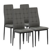 STUHL 4er-Set Chelsea Grau - Grau, Leder/Metall (51/97/42cm) - VS Venta-stock