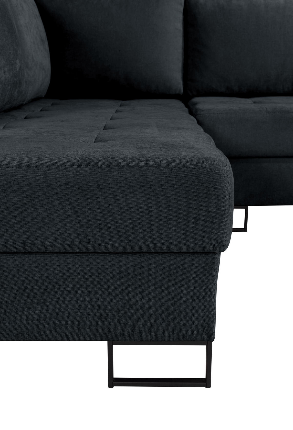 ECKSOFA mit Schlaffunktion Links Schwarz Chenille - 245x200 cm - Trevi - Schwarz, Holz/Holzwerkstoff (245/200cm) - Ravio