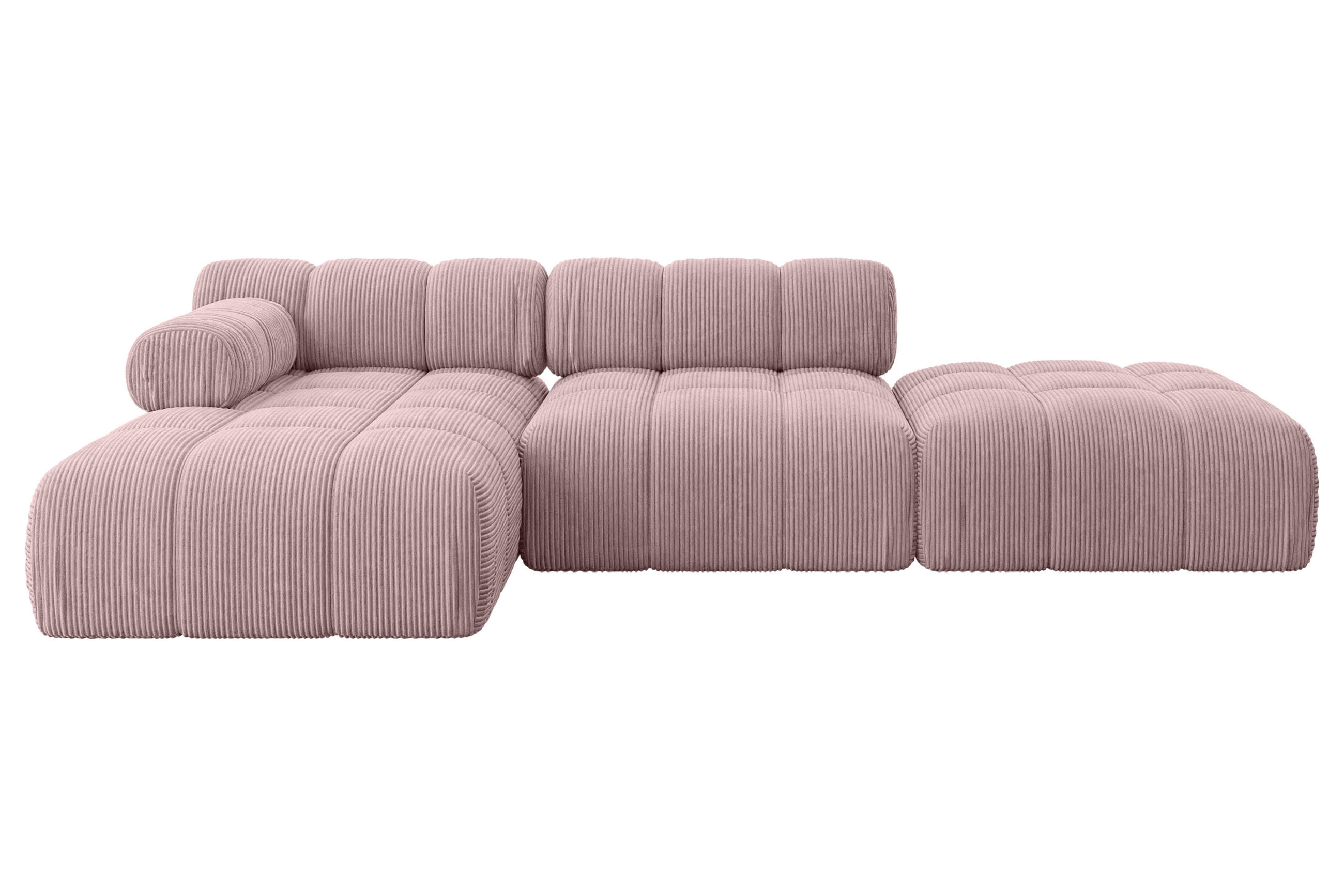 ECKSOFA modulares Sofa Lizur-L1 - 285x160x70 cm Rosa Cord - Rosa, Holzwerkstoff/Textil (285/160cm) - ALTDECOR
