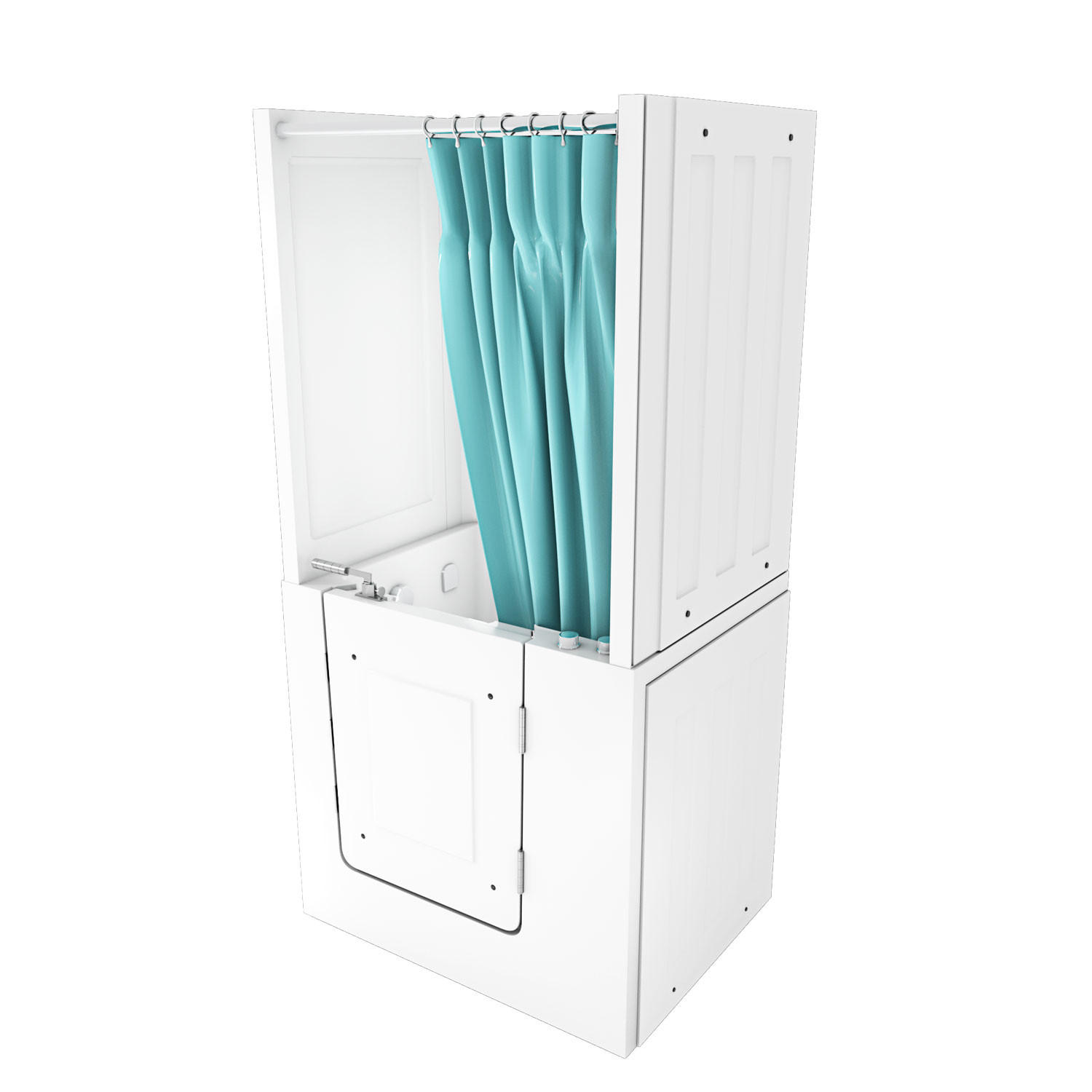 DUSCHE Whirlpool mit Tür S02D-WP-A-R - Weiß, Glas/Kunststoff (78/100/205cm) - AcquaVapore by Sandra Jentho