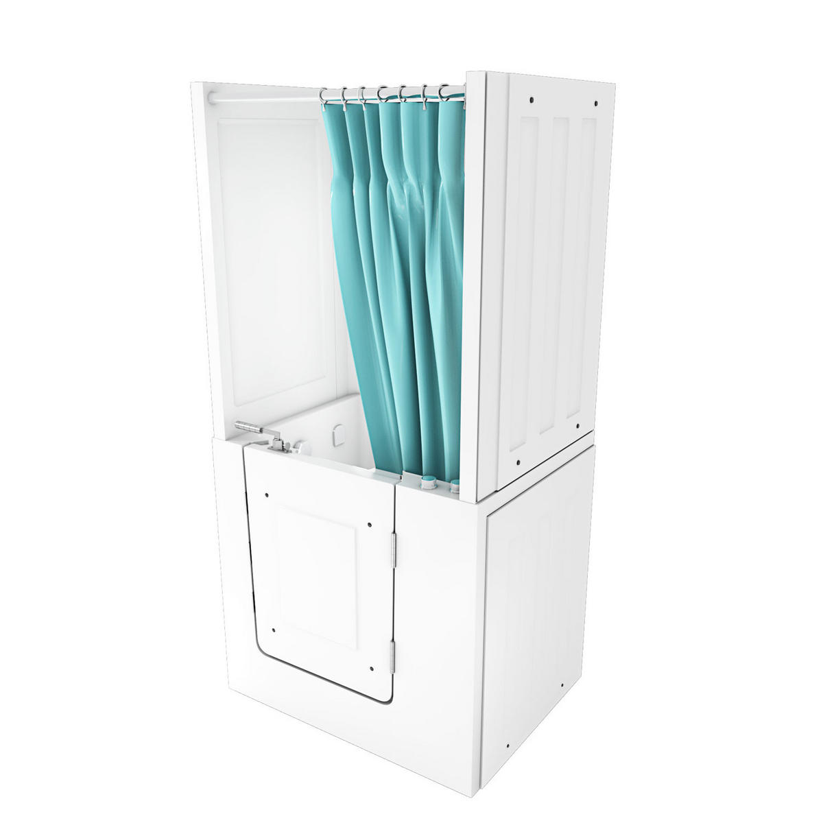 DUSCHE Whirlpool mit Tür S02D-WP-A-R - Weiß, Glas/Kunststoff (78/100/205cm) - AcquaVapore by Sandra Jentho