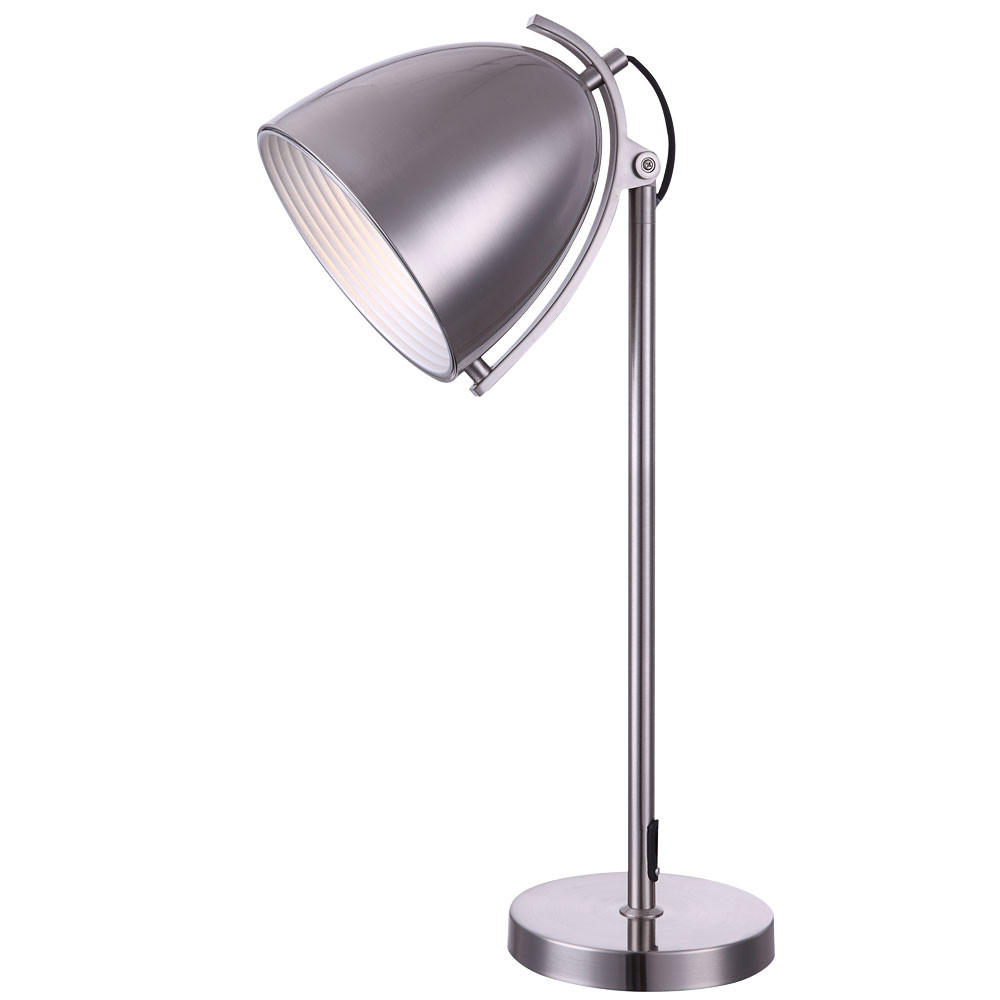 TISCHLEUCHTE JACKSON Silber Nickel matt - Silberfarben, Metall (28/20/70cm) - Globo Lighting