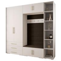 GARDEROBEN-SET 236,7/240/47 - Goldfarben/Schwarz, Holz/Kunststoff (240/236.7/47cm) - Abiks Möbel