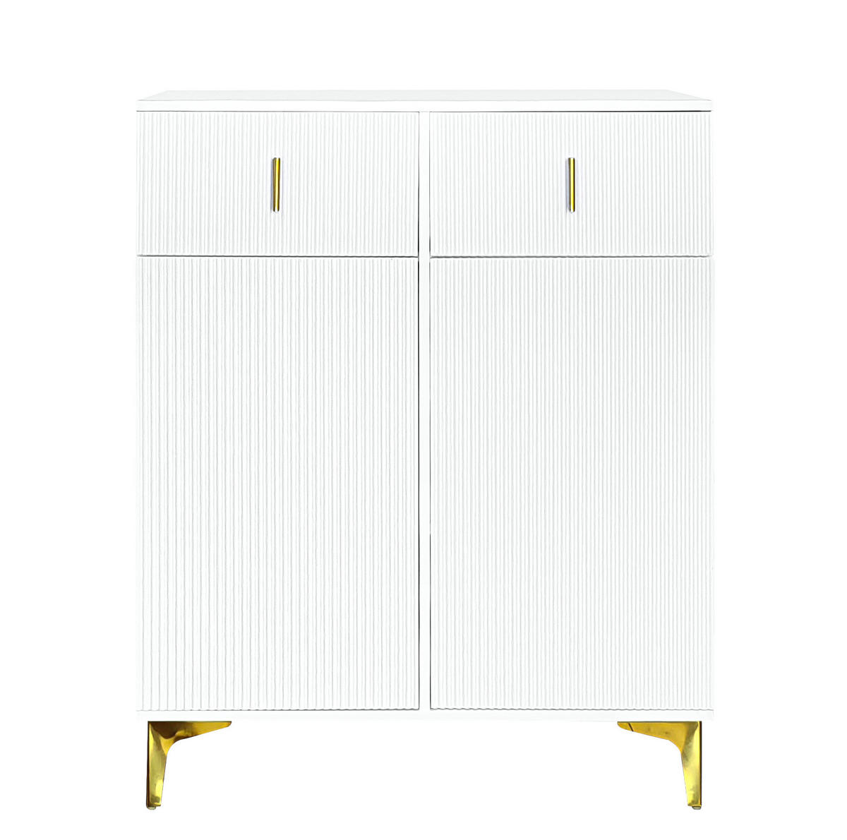 SIDEBOARD 83/101/35 cm Weiß aus Spanplatte mit verstellbaren Einlegeböden - Weiß, Holzwerkstoff (35/101/83cm) - OKMYHOME