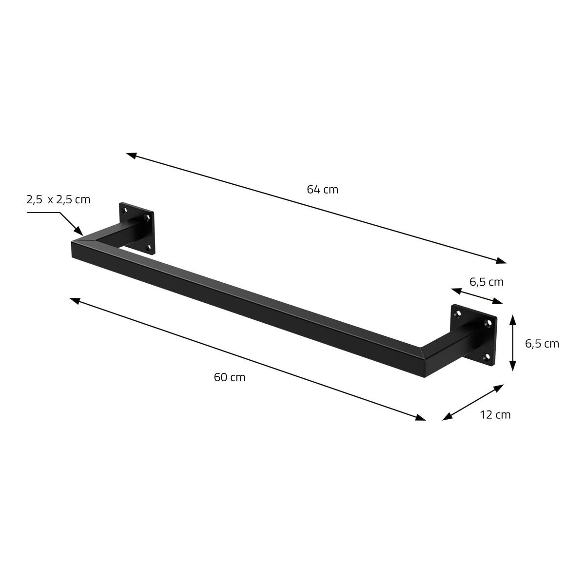 KLEIDERSTANGE 3er Set - Schwarz, Metall (12/6.5/64cm) - ML-DESIGN