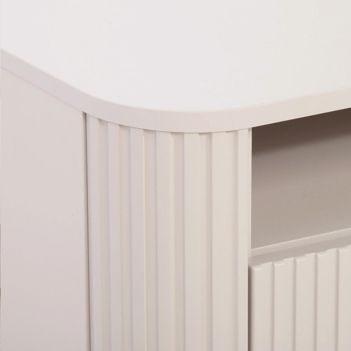 TV-SCHRANK AURA auf Füßen mit geriffelter Front - Beige, Holzwerkstoff (138/53/40cm) - Idohome