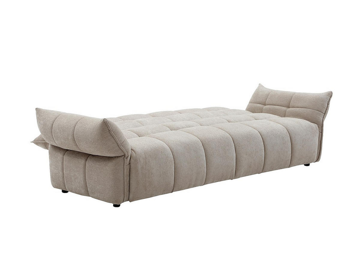 3-SITZER-SCHLAFSOFA Clic-Clac – Chenille-Stoff – Beige – HAKEMO - Beige, Textil (250/85/90cm) - Vente-Unique