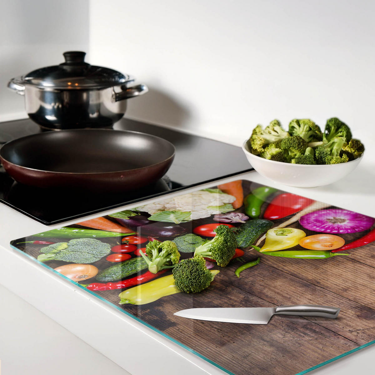 GLASPLATTE 60x52 cm Gemüse - Multicolor, Glas (60/0.4/52cm) - TULUP