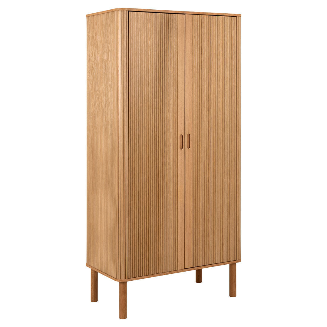 KLEIDERSCHRANK, Langley, Natur, Faserplatte. Melamin. Eiche. Eichenfurnier., 100 x 55 x 200 cm - Naturfarben, Holzwerkstoff (100/200/55cm) - ebuy24
