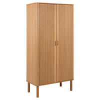 KLEIDERSCHRANK, Langley, Natur, Faserplatte. Melamin. Eiche. Eichenfurnier., 100 x 55 x 200 cm - Naturfarben, Holzwerkstoff (100/200/55cm) - ebuy24