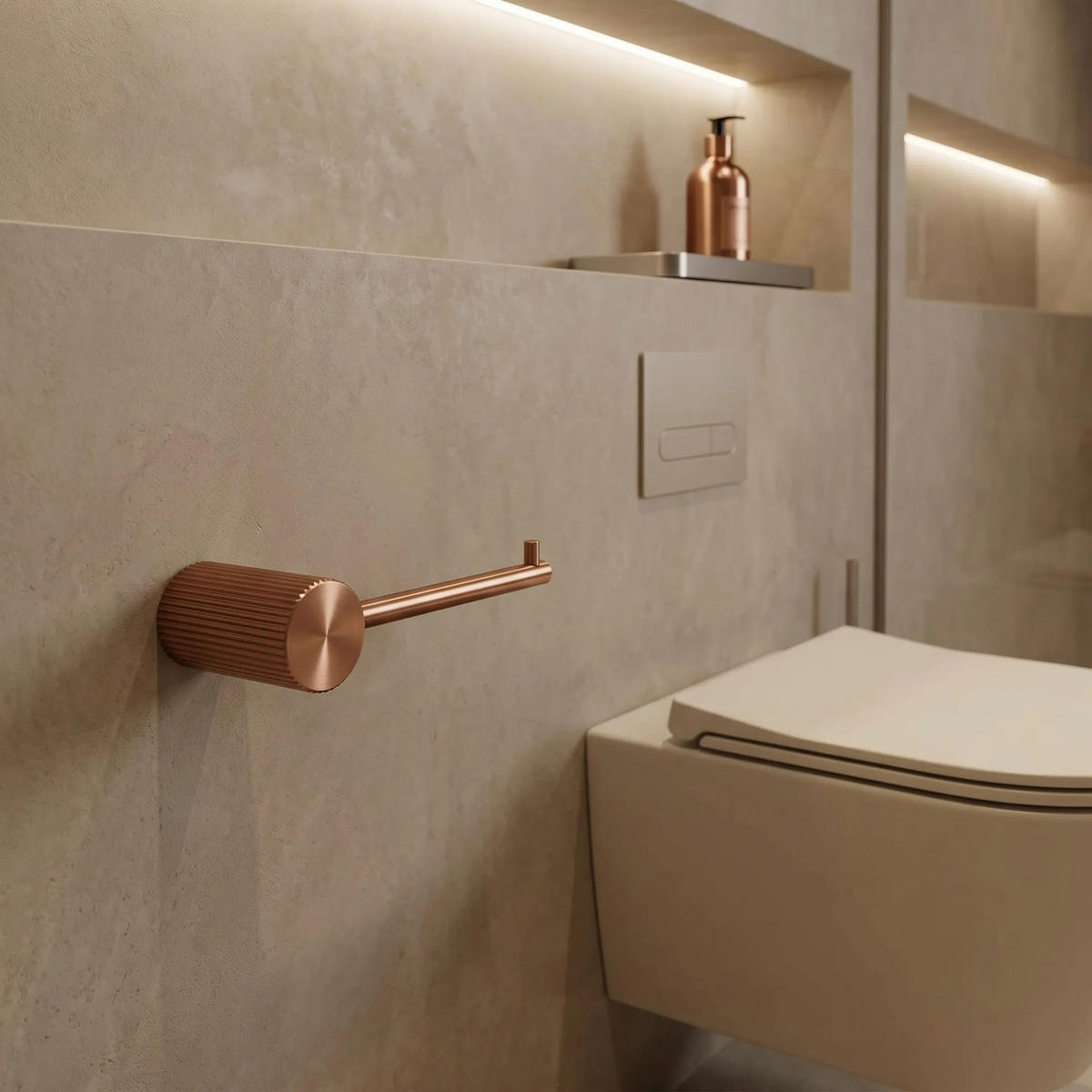 HALTER Für Toilettenpapier Rea 64105 Solo Brush Copper - Kupferfarben, Metall (16.3/3/6.5cm) - REA