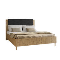 DOPPELBETT Luk III 160/200 cm ohne Matratze, Lattenrost, Bettkasten, artisan, schwarz - Schwarz/Eiche Artisan, Kunststoff (160/200cm) - Margaret Hadas24