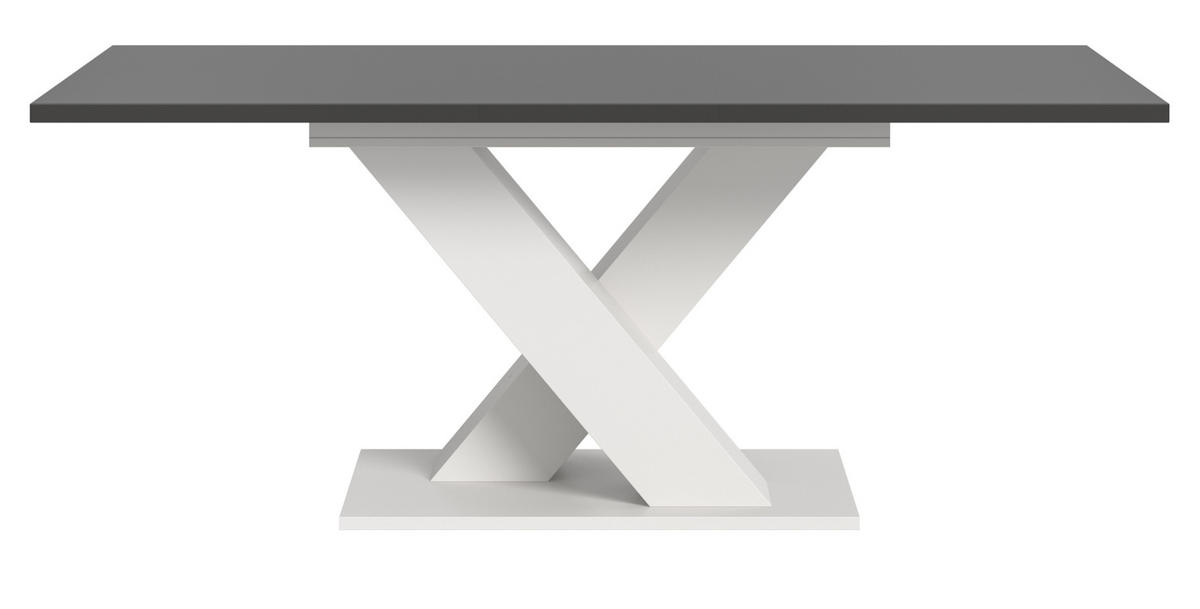 ESSTISCH weiß und grau, Küchentisch ausziehbar 150 - 190 cm - Weiß/Grau, Holzwerkstoff/Metall (150/90/76cm) - Inn.Furn