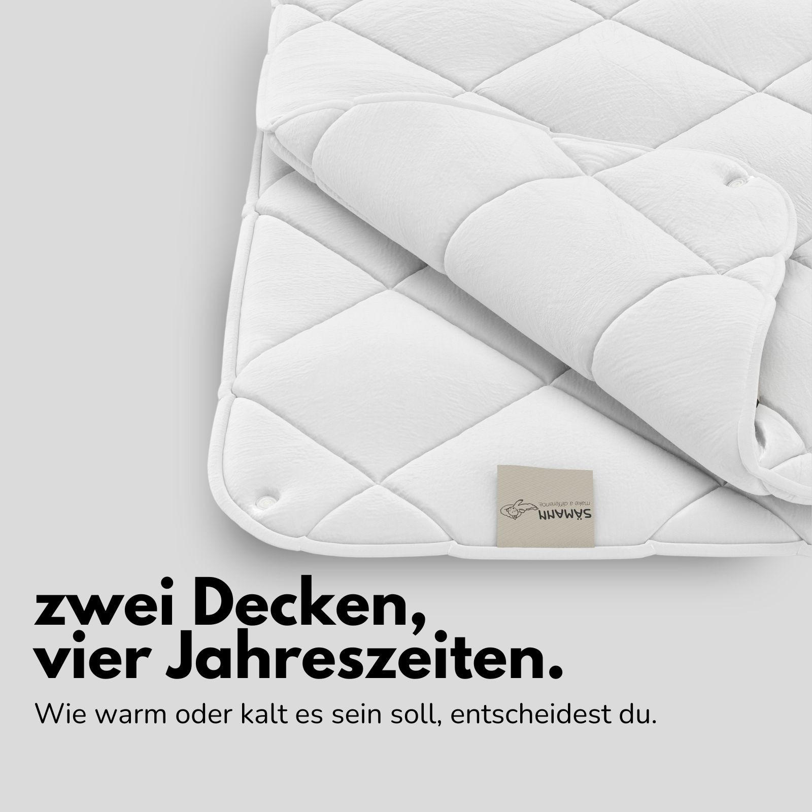BETTDECKE 200x220 cm, 2-teilige Ganzjahresdecke atmungsaktiv - Weiß, Naturmaterialien/Textil (200/220cm) - Sämann – make a difference.