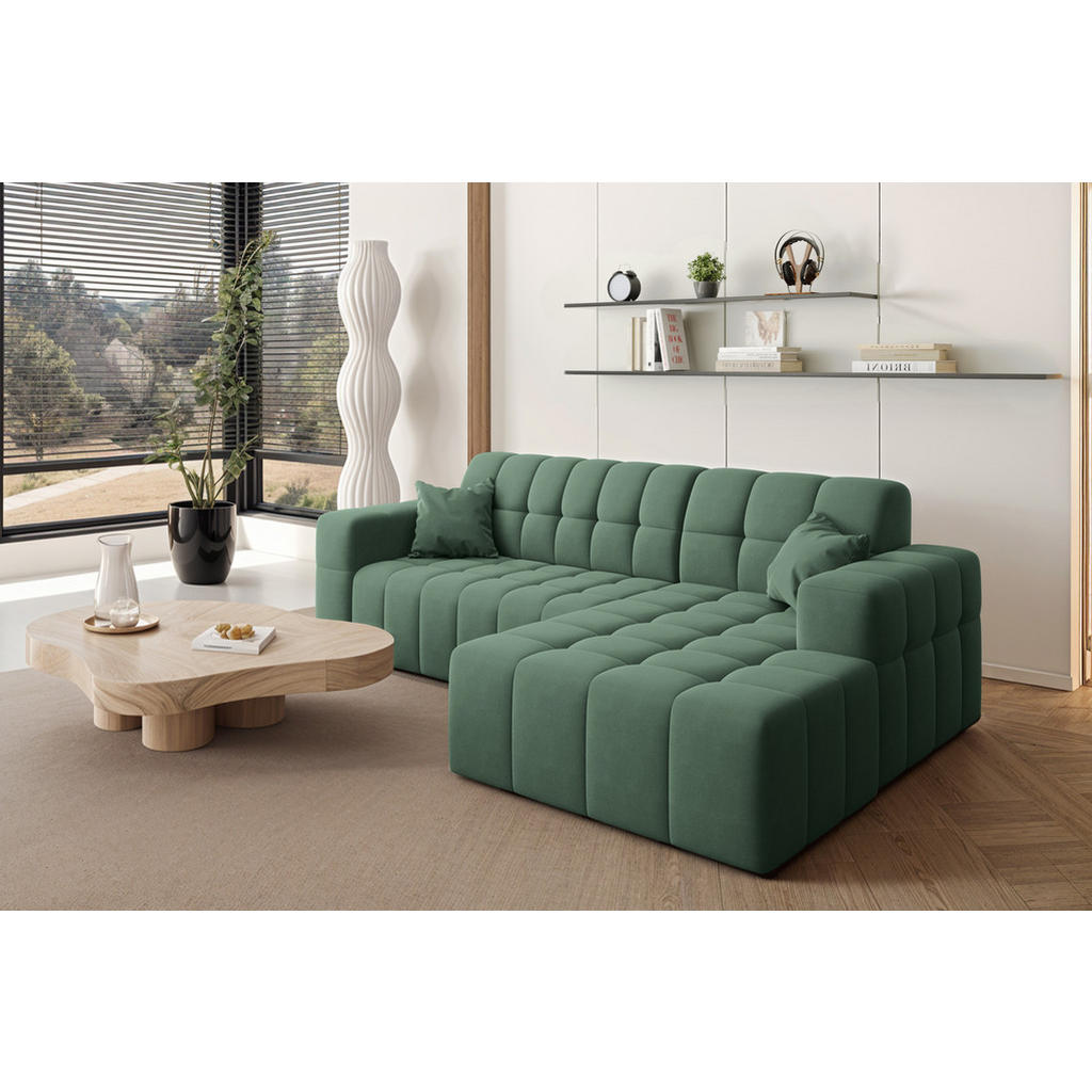Thumbnail - Kaiser Möbel Ecksofa, Grün, Textil, 4-Sitzer, L-Form, Ottomane links, Ottomane rechts,L-Form, 265x168 cm, Wohnzimmer, So...