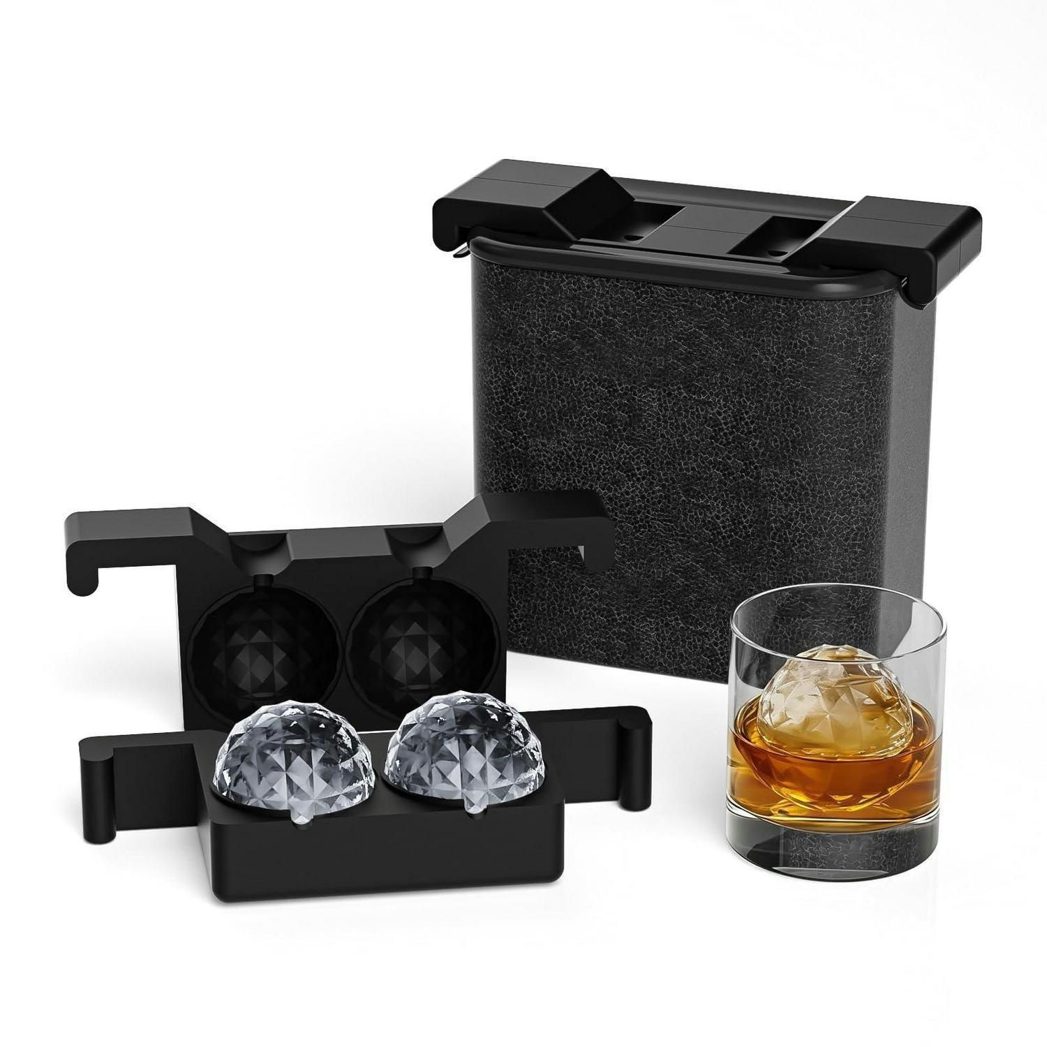 EISWÜRFELFORM Kugel Silikon 6 cm 2-teiliges Set - Transparent, Kunststoff (18.7/12/21.6cm)