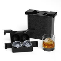EISWÜRFELFORM Kugel Silikon 6 cm 2-teiliges Set - Transparent, Kunststoff (18.7/12/21.6cm)