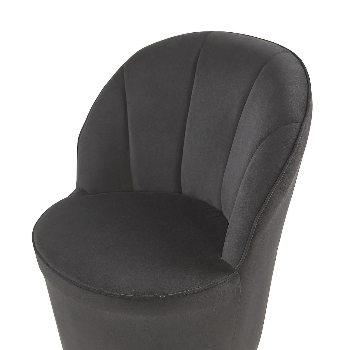 SESSEL Samtstoff Schwarz/Gold Alby - Schwarz, Textil/Metall (56/72/61cm) - Beliani