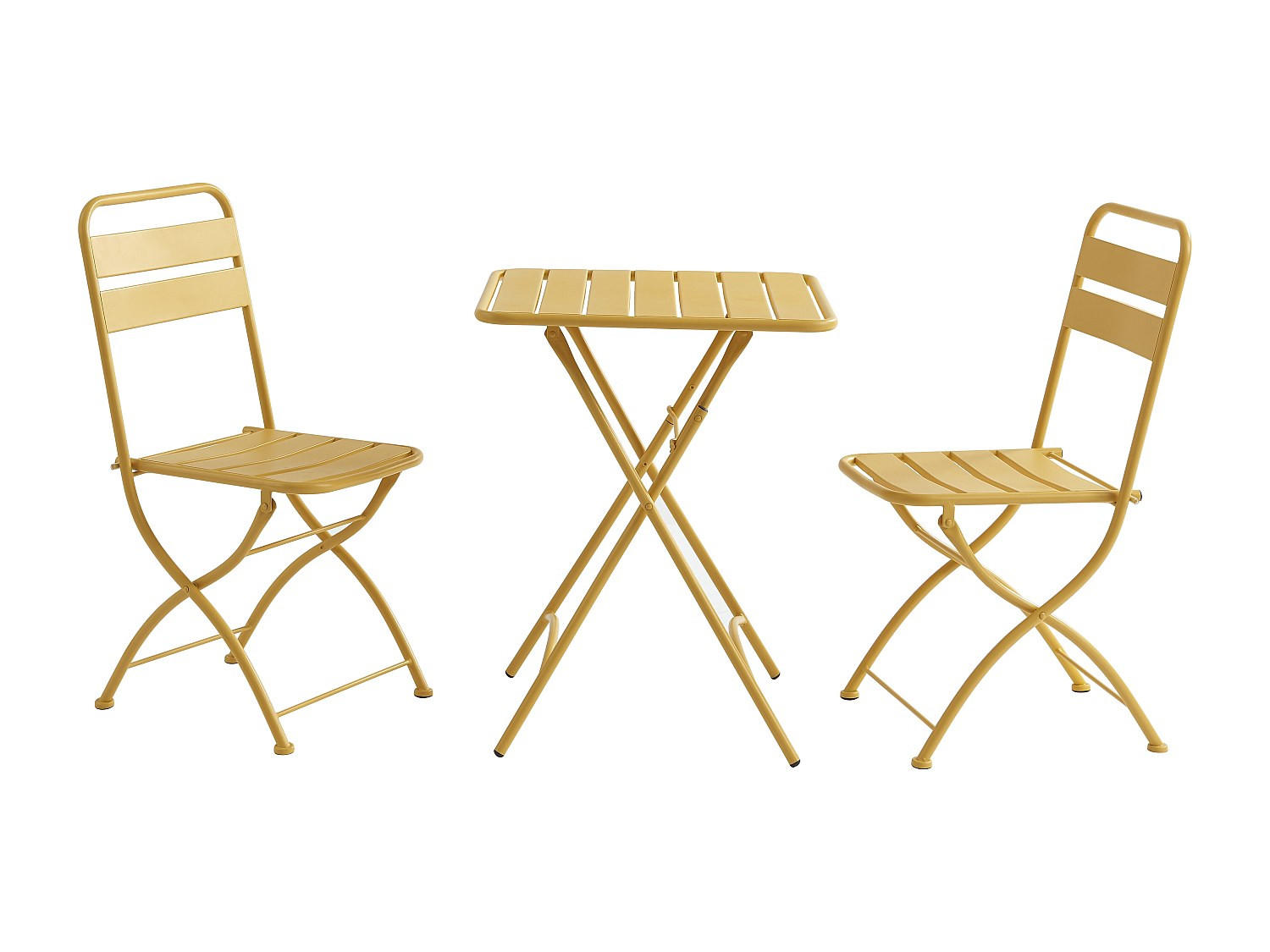 GARTENESSGRUPPE im Set - 2 -Sitzer - Stahl - senffarben - MIRMANDE - Gelb, Metall - Vente-Unique