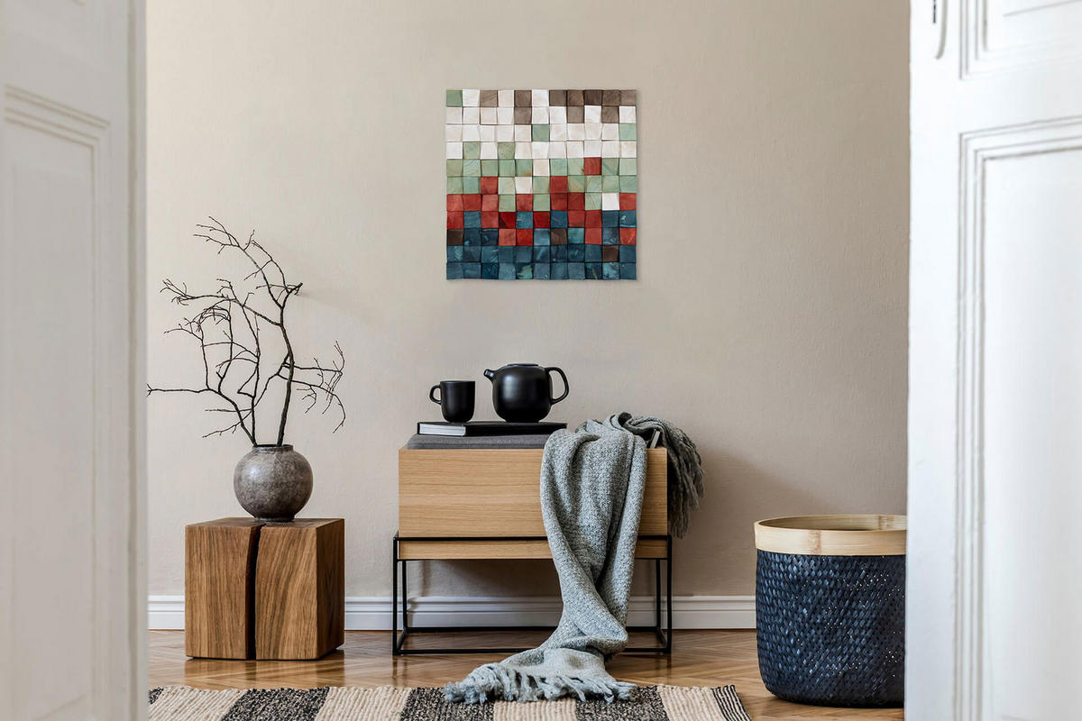 HOLZBILD Blau 75/75 cm - Blau, Holz (7/75cm) - KUNSTLOFT