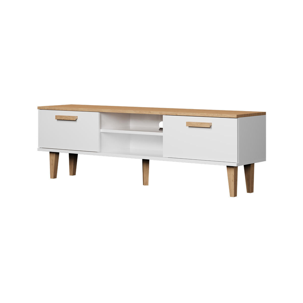 TV STOLÍK Denver Biela - biela, kompozitné drevo (35/47/160cm) - Petits-meubles