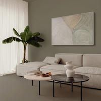 GEMÄLDE Spuren des Regens II Schattenfugenrahmen Eichefarben 140x100 cm - Eichefarben, Holz (140/100cm) - YS-art gallery