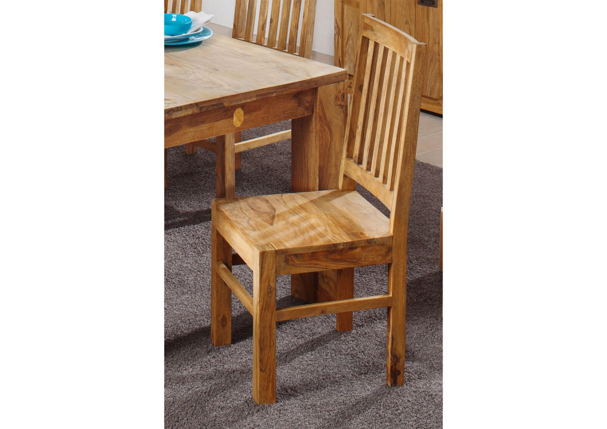 STUHL Sheesham 45x45x100 braun geölt NATURE BROWN #81 - Braun, Holzwerkstoff (45/100/45cm)