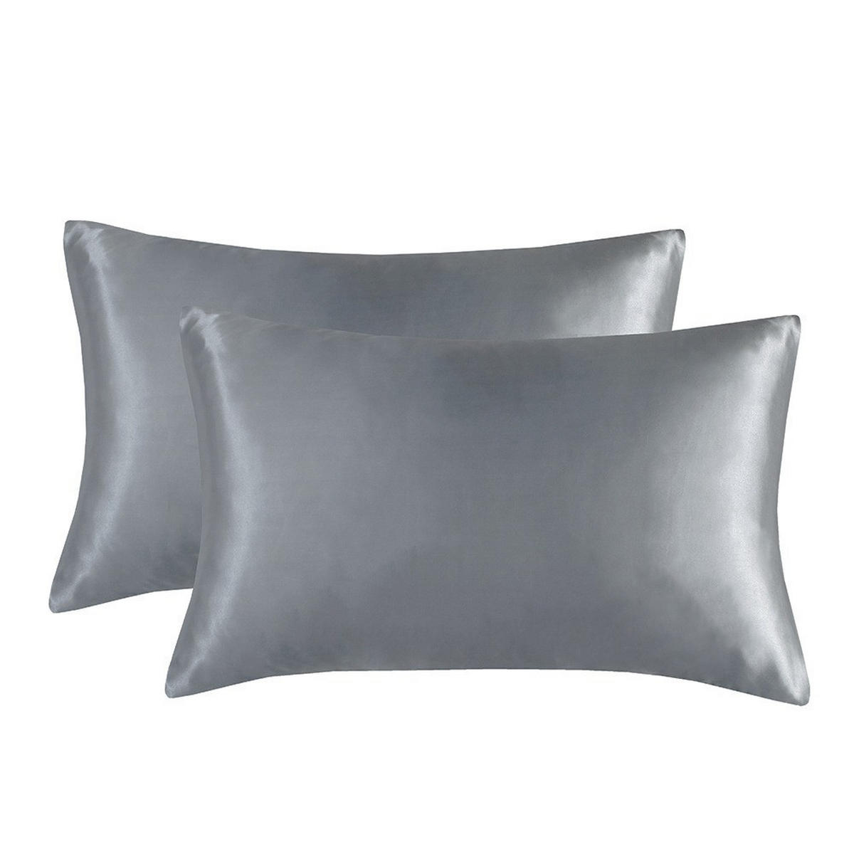 KISSENBEZÜGE – 48*74cm –Dunkelgrau (Paar) - Dunkelgrau, Textil (50/66cm)