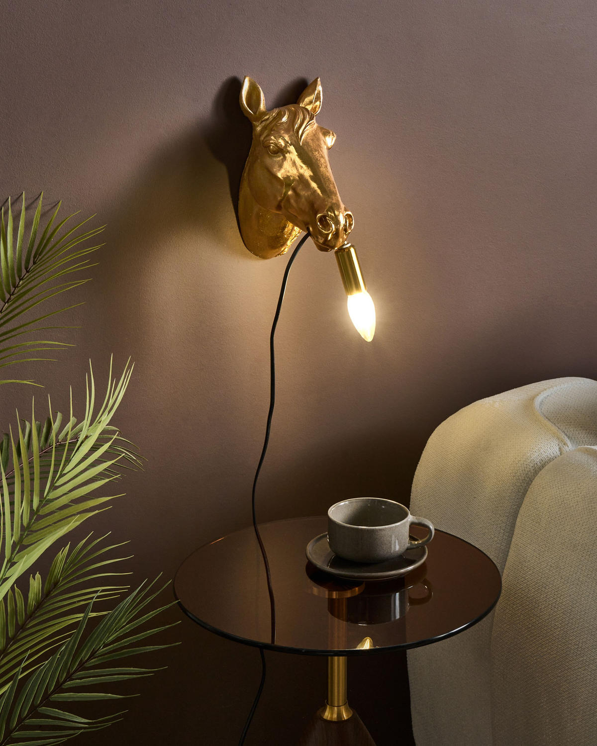 WANDLAMPE Gold Philippe - Messingfarben/Goldfarben, Kunststoff (21/13/26cm) - Beliani