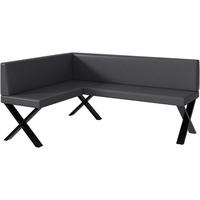 ECKBANK ERIC_X - Grau, Leder (128/168cm) - Meblini
