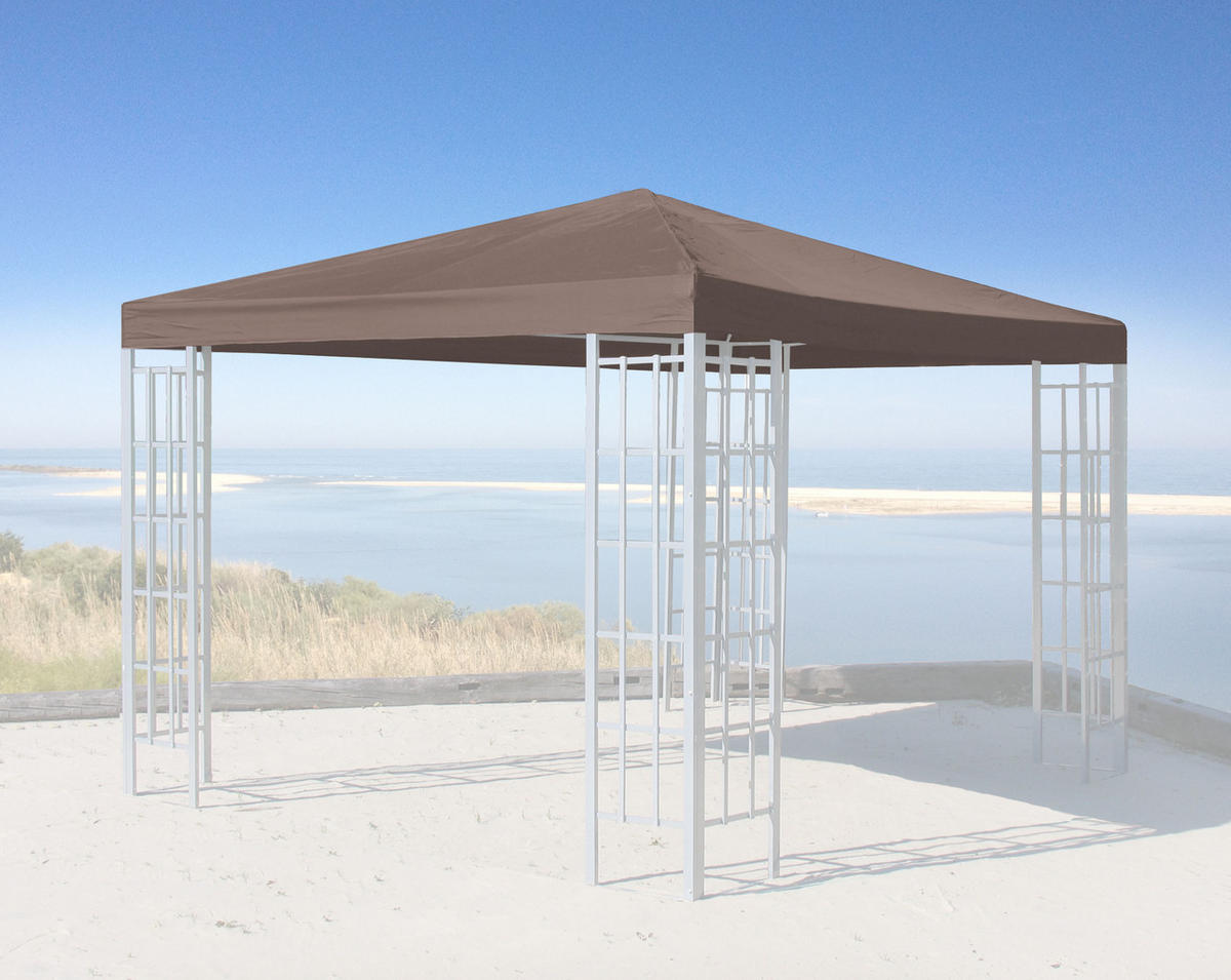 ERSATZDACH Rank-Pavillon mit Volant 3x3m Beigegrau - Taupe, Textil (300/50/300cm) - QUICK STAR