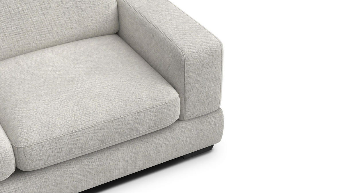 SOFA OTTO 3-Sitzer, creme - Creme/Schwarz, Holz/Textil (201/89/98cm) - Courtois Laville