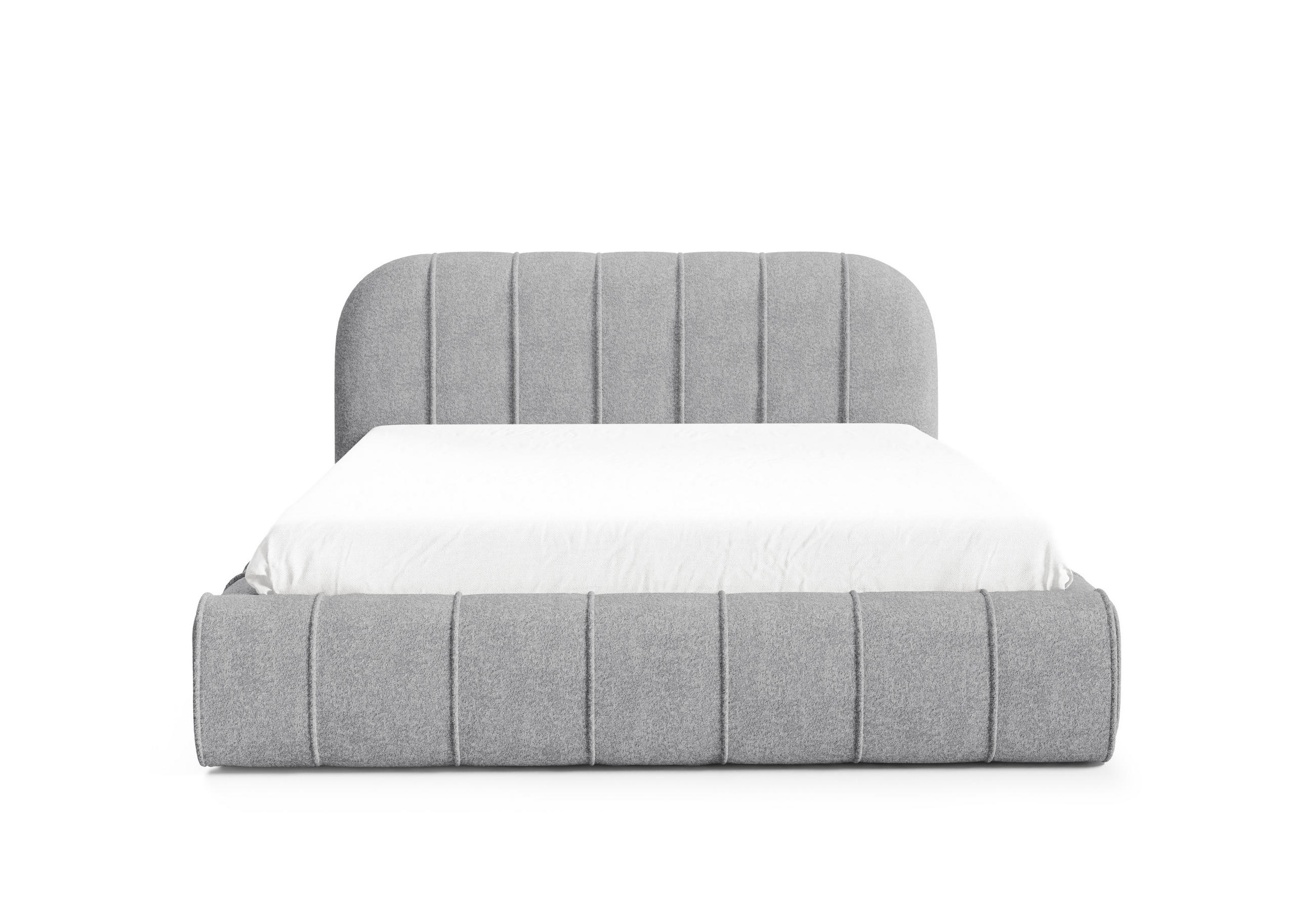POLSTERBETT mit Stauraum 120x200 cm in Silbergrau - Silberfarben, Textil (120/200cm) - Home Collective