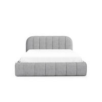 POLSTERBETT mit Stauraum 200x200 cm in Silbergrau - Silberfarben, Textil (200/200cm) - Home Collective