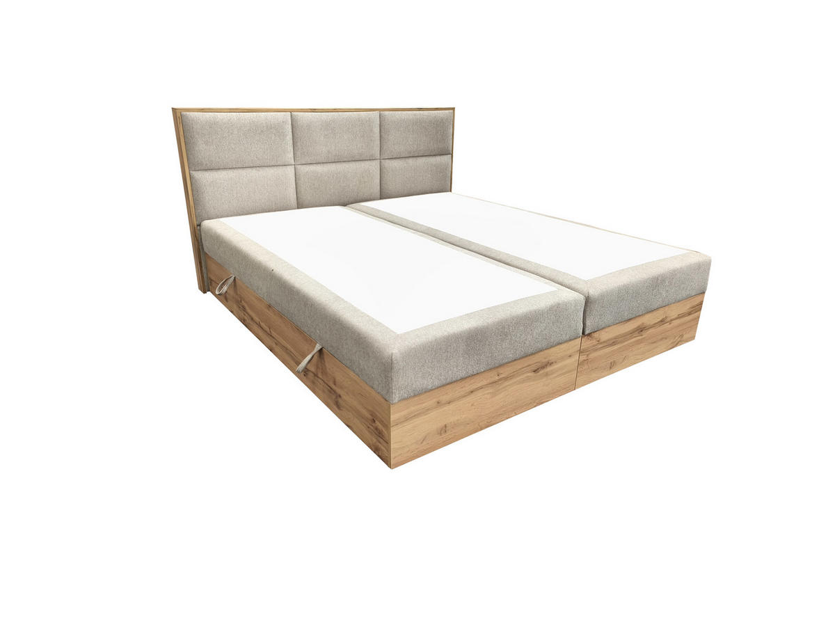 BOXSPRINGBETT Loly 140x200 cm H4 Taschenfederkern Beige - Beige, Textil (140/200cm) - KS Home Concept