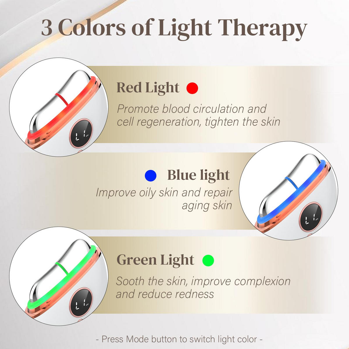 GESICHTSMASSAGEGERÄT mit Wärme, Für Gesicht Anti Falten Anti Aging - Weiß, Kunststoff (7.5/10/3cm) - Kaket