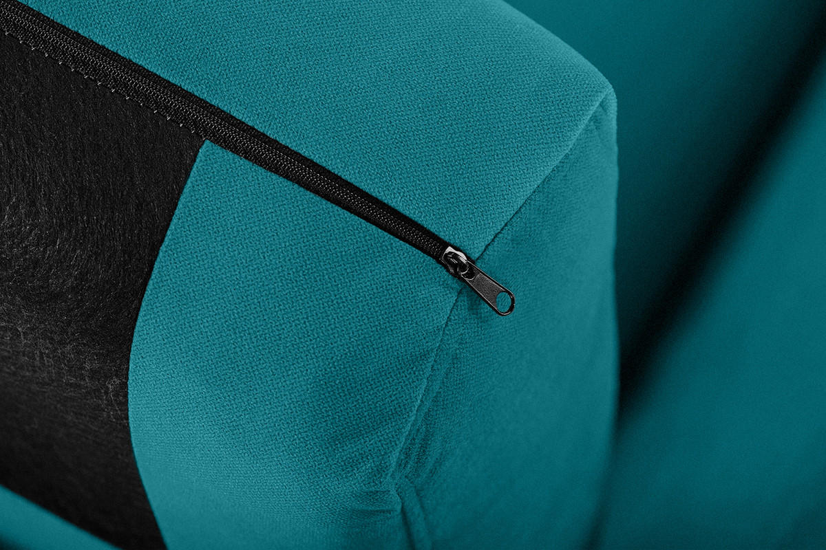 SOFA TAGIO mit Armlehnen, Türkisblau - Türkis/Braun, Buchenholz/Textil (153/80/84cm) - KONSIMO®