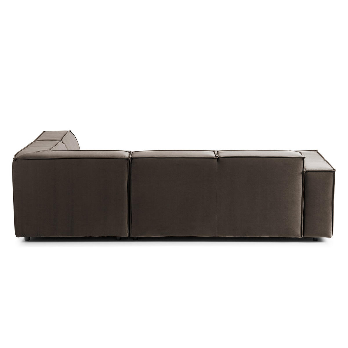 ECKSOFA mit Ottomane - Taupe/Schwarz, Kunststoff/Textil (260/234cm) - home24