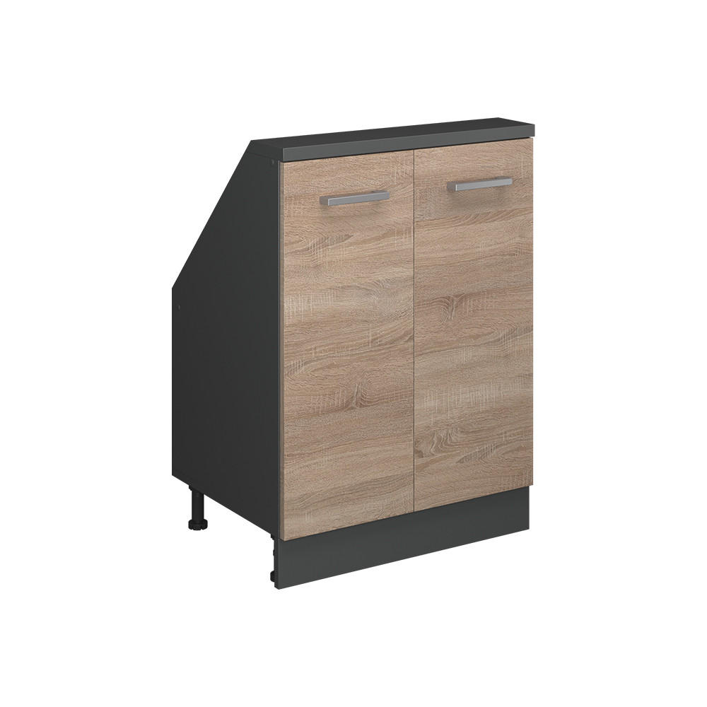 Vicco KUCHYŇSKÁ SKŘÍŇKA POD ŠIKMOU STŘECHU R-Line Sonoma 60 cm se 2 dvířky