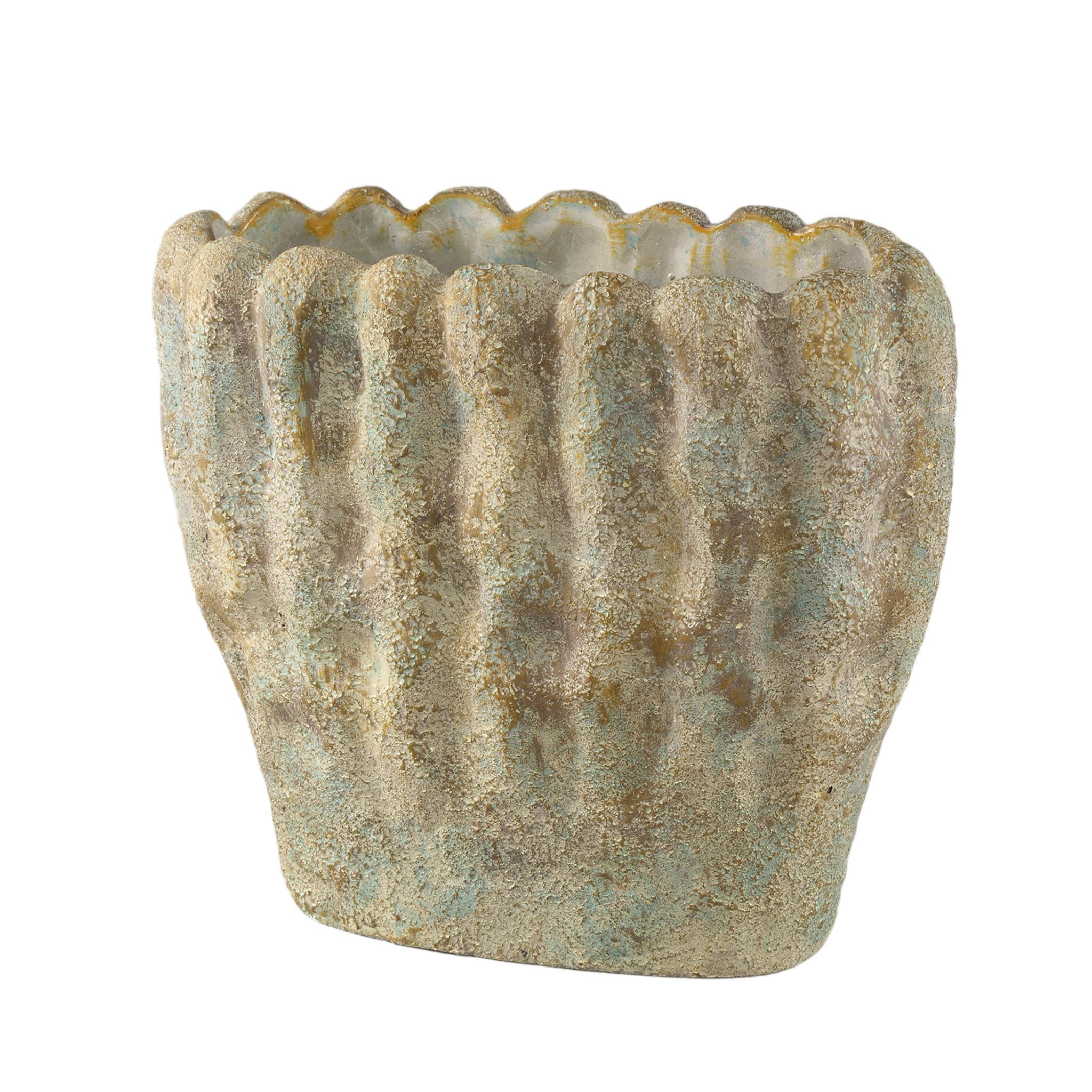 TOPF Contina Grün 40/20/36cm - Grün, Stein (36cm) - PTMD Collection