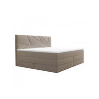 BOXSPRINGBETT VERDE LUX 140x200 cm, Bonell und Taschenmatratze, Topper 5 cm und Stauraum, Samtstoff, Beige - Beige, Holzwerkstoff/Kunststoff (140/200cm) - Trada