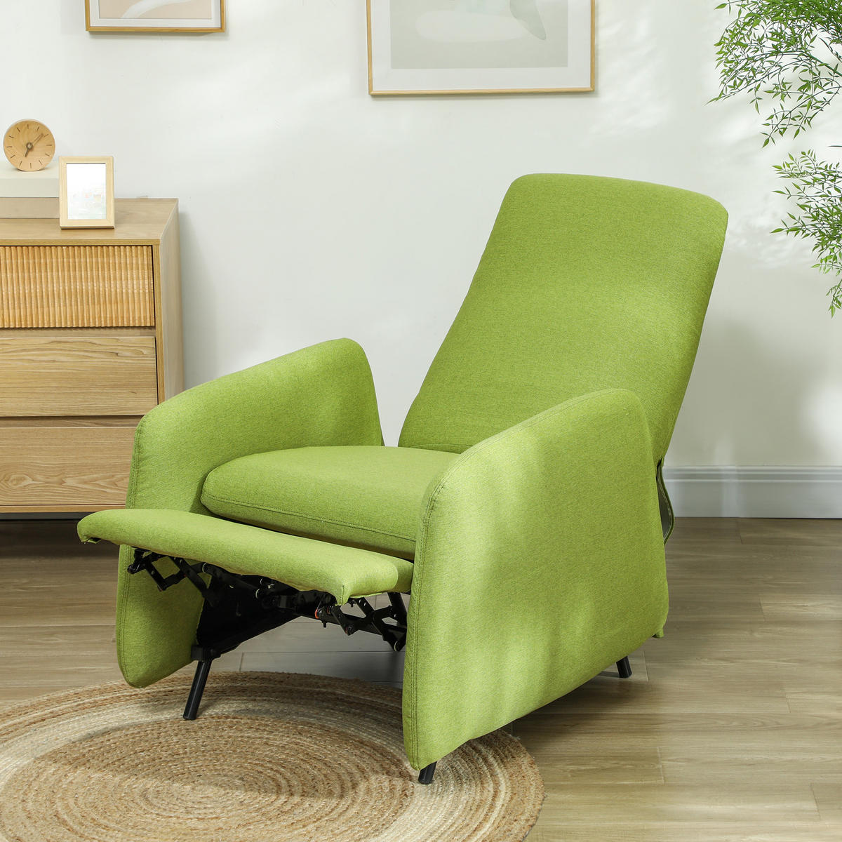 RELAXSESSEL, Abnehmbare Fußstütze, Ersatzbezug, Federkernsitz, Sessel, Grau - Multicolor, Holzwerkstoff (93/103/79cm) - FORIOUS