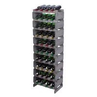 WEINREGAL VINOTECA FLEX PRO HxBxT 135x46x28cm 40 Flaschen auf 10 Ebenen Grau - Grau, Holz (46/135/28cm) - PROREGAL