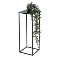 BLUMENHOCKER Metall Schwarz Eckig 60 cm 96315 M - Schwarz, Metall (23/60/23cm) - DanDiBo